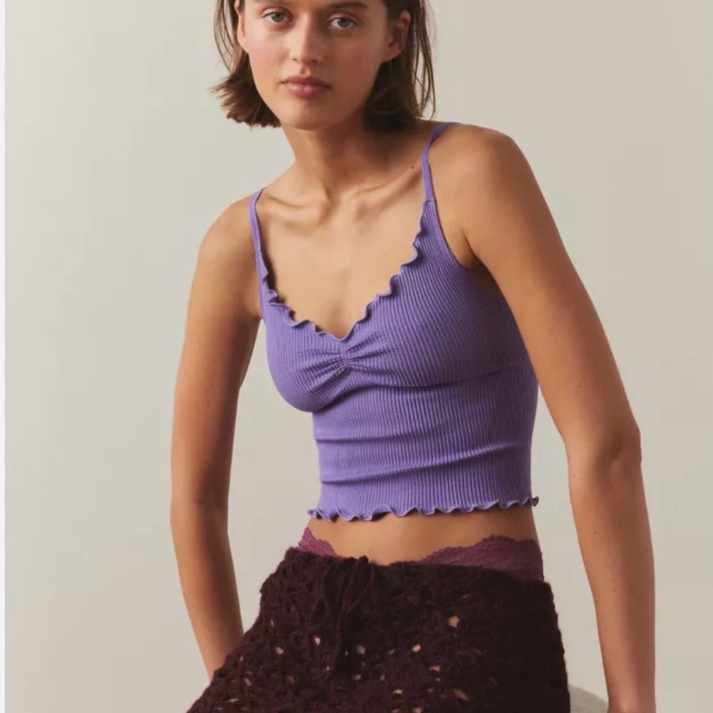 Urban Outfitters Out From Under Aurelia Seamless Ribbed Cami in Purple XS